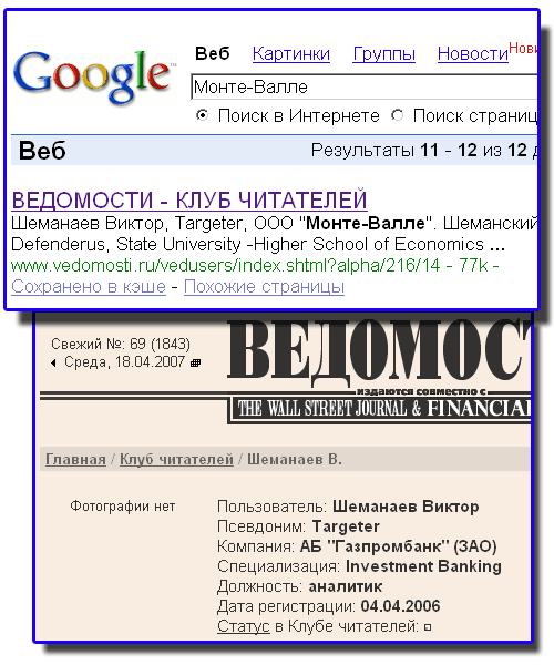 ООО Монте-Валле, АБ Газпромбанк