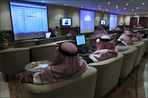 Arabian daytrader. Stock market.