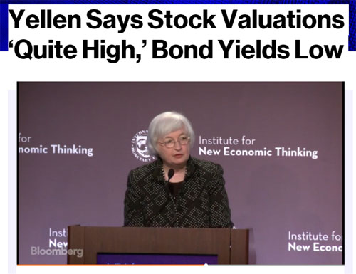 Yellen Valuations Quite High