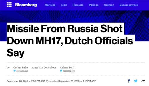 Русская ракета сбила рейс MH17.