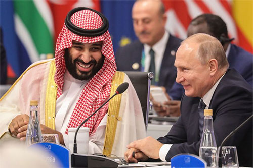 Vladimir Putin and Mohammed bin Salman